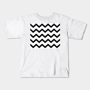 Zigzag geometric pattern - black and white. Kids T-Shirt